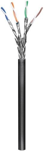 Goobay 77624 CAT 6A Outdoor Netzwerkkabel, S/FTP (PiMF), schwarz, 100 m VPE Cable ring-coil Mindestbestellmenge 1
