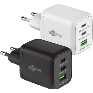 Goobay 64753 USB-C™ PD GaN Multiport-Schnellladegerät Nano (65 W) schwarz Farbversion: schwarz VPE Retail Polybag Mindestbestellmenge 1