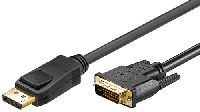 Goobay 71795 DisplayPort/DVI-D Adapterkabel 1.2, 1 m, Schwarz - DisplayPort-Stecker > DVI-D-Stecker