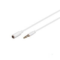 Goobay 62360 Kopfhörer- und Audio- Verlängerungskabel AUX, 4-pol. 3,5 mm slim, CU, 1 m, Weiß - Klinke 3,5 mm Stecker (4-Pin, stereo) > Klinke 3,5 mm Buchse (4-Pin, stereo)