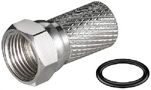 Goobay 81018 Aufdreh-F-Stecker 7,0 mm Anschluss, Gehäusematerial: Kupfer VPE Bulk Mindestbestellmenge 100