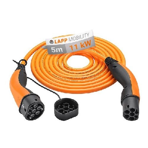 LAPP MOBILITY 61796 Selbstaufrollendes Ladekabel Typ 2, bis zu 11 kW, 5 m, orange VPE Retail Box Mindestbestellmenge 1