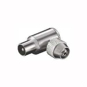 Goobay 11487 Koax-Winkelstecker mit Schraubbefestigung :