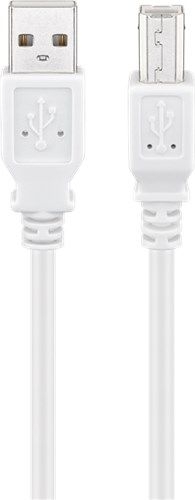 Goobay 96186 USB-A-auf-USB-B-Kabel, 1 m, weiß VPE Bulk Mindestbestellmenge 1