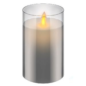 Goobay 60371 LED-Echtwachs-Kerze im Glas, 7,5 x 12,5 cm