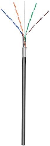 Goobay 57294 CAT 5e Outdoor Netzwerkkabel, F/UTP, schwarz VPE Cable spool-drum Mindestbestellmenge 1