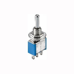 Goobay 10022 Kippschalter Miniatur, EIN – AUS – EIN, 3 Pins, blaues Gehäuse VPE Bulk Mindestbestellmenge 1