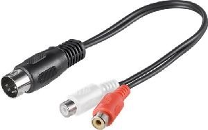 Goobay 50002 Audio-Kabeladapter, DIN-Stecker zu Stereo-Cinch-Buchse Kabellänge: 0.2 m