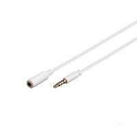 Goobay 62364 Kopfhörer- und Audio Verlängerungskabel AUX, 4-pol. 3,5 mm slim, CU, 5 m, Weiß - Klinke 3,5 mm Stecker (4-Pin, stereo) > Klinke 3,5 mm Buchse (4-Pin, stereo)