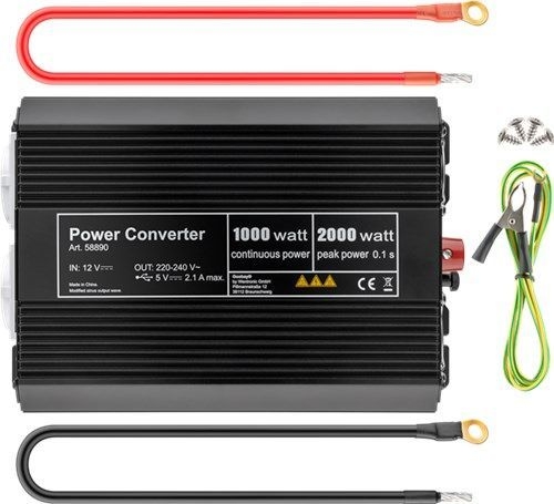 Goobay 58890 Kfz-Spannungswandler DC/AC (12 V - 230 V/1000 W) VPE Retail Box Mindestbestellmenge 1
