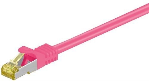 Goobay 91632 RJ45 Patchkabel CAT 6A S/FTP (PiMF), 500 MHz mit CAT 7 Rohkabel, magenta VPE Cable Tag Mindestbestellmenge 1