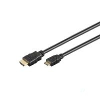 Goobay 61931 Series 1.4 High-Speed-HDMI™-Kabel mit Ethernet (Mini), 2 m, Schwarz - HDMI™-Stecker (Typ A) > HDMI™ Mini-Stecker (Typ C)