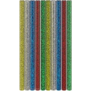 Goobay Tools 77855 Heißklebesticks 11 mm, 5 Glitzer-Farben, 10 Stk. VPE Retail Box Mindestbestellmenge 1