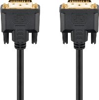 Goobay 69203 DVI-I Full HD-Kabel Dual Link, vergoldet, 2 m, Schwarz - DVI-I-Stecker Dual-Link (24+5