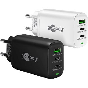 Goobay 65408 USB-C™ PD GaN Multiport-Schnellladegerät (65 W) weiß