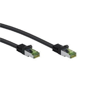 Goobay 61098 RJ45-Patchkabel mit CAT 8.1 S/FTP Rohkabel, schwarz Kabellänge: 10 m