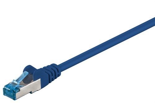 Goobay 93779 CAT 6A Patchkabel, S/FTP (PiMF), blau VPE Bulk Mindestbestellmenge 1