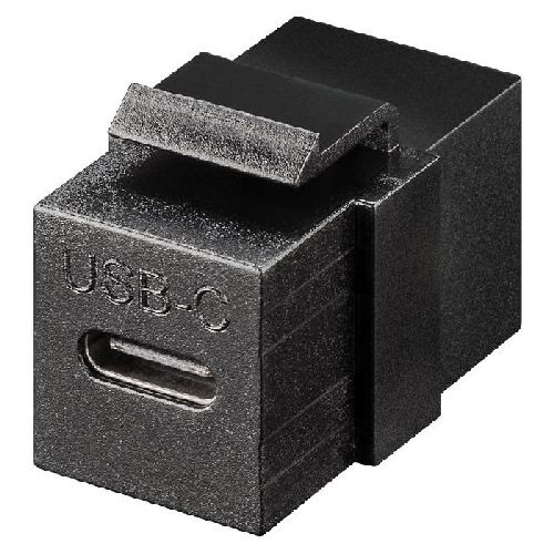 Goobay 61261 Keystone-Modul USB-C™-Verbinder, USB 3.2 Gen 2 (10 Gbit/s), schwarz VPE Bulk Mindestbestellmenge 1