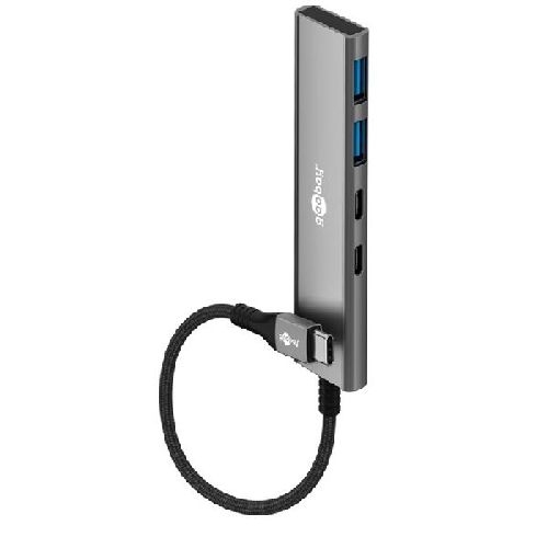 Goobay 76563 Slim 4-Port USB-Hub, USB-C™ auf USB-C™/USB-A, 5 Gbit/s VPE Retail Box Mindestbestellmenge 1