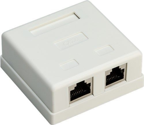 Goobay 77635 2-Port RJ45-Anschlussdose, CAT 6, STP VPE Bulk Mindestbestellmenge 1