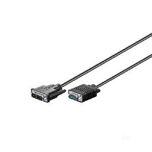 Goobay 60991 DVI-I/VGA Full HD Kabel, vernickelt Kabellänge: 3 m VPE Retail Blister Mindestbestellmenge 1