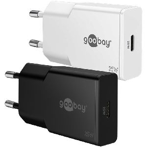 Goobay 75731 USB-C™ PD GaN Schnellladegerät Slim (25 W) schwarz VPE Retail Box Mindestbestellmenge 1
