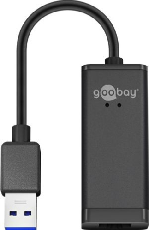 Goobay 39038 USB-A-Ethernet-Adapter, schwarz VPE Retail Box Mindestbestellmenge 1