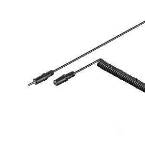 Goobay 50017 Kopfhörerverlängerung 3,5mm, Spiral-Kabel VPE Cable Tag Mindestbestellmenge 1