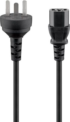 Goobay 93618 Kaltgerätekabel Dänemark Typ K, 2 m, Schwarz :