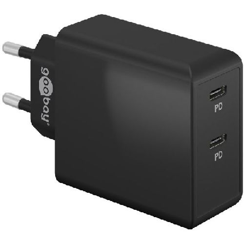 Goobay 61757 USB-C™ PD Dual-Schnellladegerät (36 W) schwarz VPE Retail Polybag Mindestbestellmenge 1