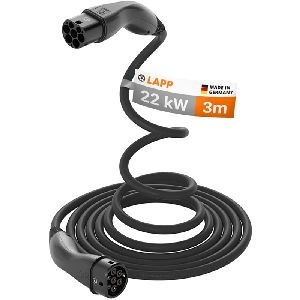 LAPP MOBILITY 75749 Selbstaufrollendes Ladekabel Typ 2, bis zu 22 kW, 3 m, schwarz, Kabellänge: 3 m