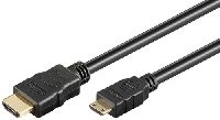 Goobay 31930 Series 1.4 High-Speed-HDMI™-Kabel mit Ethernet (Mini), 1 m, Schwarz - HDMI™-Stecker (Typ A) > HDMI™ Mini-Stecker (Typ C)