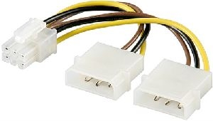 Goobay 51360 PC Grafikkarten-Stromkabel/Stromadapter, PCI-E/PCI Express 6-Pin Kabellänge: 0.15 m
