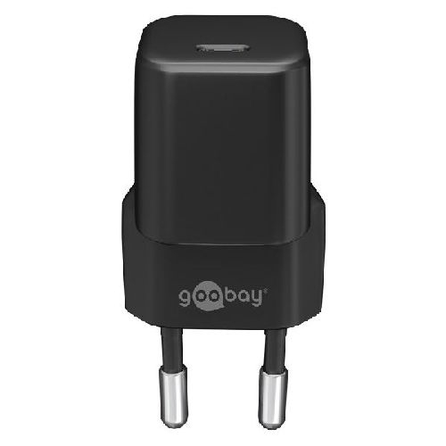 Goobay 59715 USB-C™ PD GaN Schnellladegerät Nano (30 W) schwarz VPE Retail Polybag Mindestbestellmenge 1
