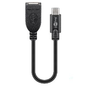 Goobay 55470 USB-C™-auf-USB-A-Kabel, 0,2 m, schwarz VPE Bulk Mindestbestellmenge 1