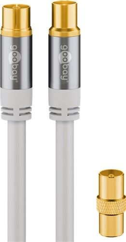 Goobay 70319 TV Antennenkabel (135 dB), 4x geschirmt VPE Retail Polybag Mindestbestellmenge 1
