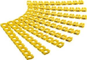 Goobay 72518 Kabelmarker-Clips "Buchstaben A-C", für Kabeldurchmesser von 5,6 - 7,4 mm VPE Retail Polybag Mindestbestellmenge 1