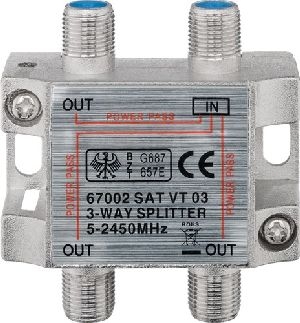 Goobay 67002 SAT-Verteiler, 3-fach Ausgang, Anzahl: 3 x out