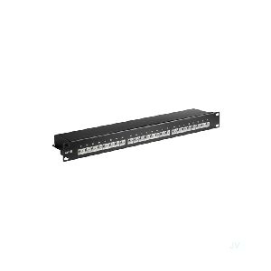 Goobay 93048 CAT 6 19-Zoll (48,3 cm) Patch Panel, 24 Port, (1 HE) Farbversion: Schwarz