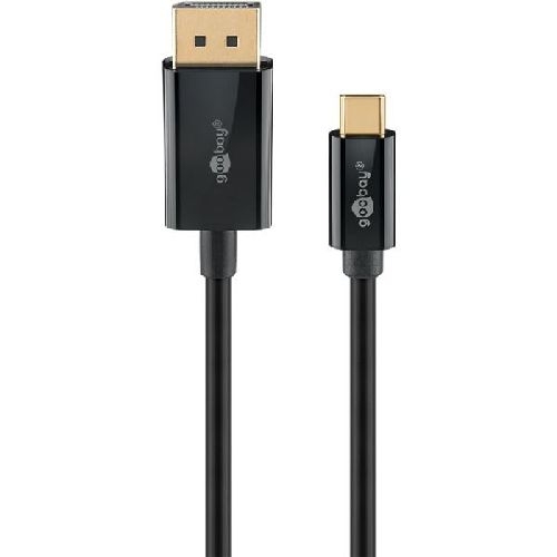 Goobay 75705 USB-C™-auf-DisplayPort™-Kabel, 2 m, schwarz VPE Retail Box Mindestbestellmenge 1