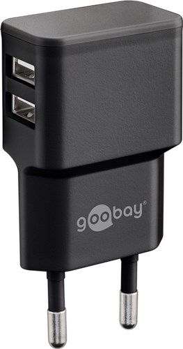 Goobay 44951 USB-A Dual-Ladegerät (12 W) schwarz