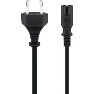 Goobay 97359 Anschlusskabel mit Eurostecker, 0,5 m, schwarz, (2*0,75 mm²) VPE Retail Polybag Mindestbestellmenge 1