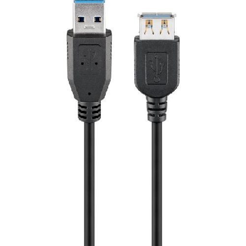 Goobay 74149 USB-A-Verlängerung, 2 m, schwarz VPE Bulk Mindestbestellmenge 1
