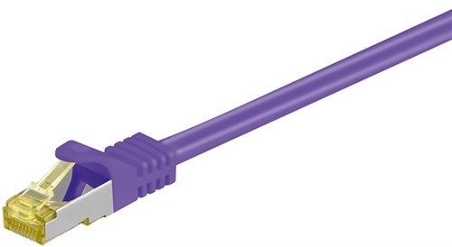 Goobay 91663 RJ45 Patchkabel CAT 6A S/FTP (PiMF), 500 MHz mit CAT 7 Rohkabel, violett VPE Cable Tag Mindestbestellmenge 1