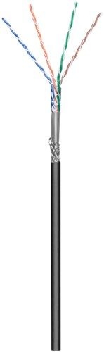 Goobay 57296 CAT 5e Outdoor Netzwerkkabel, SF/UTP, schwarz Kabellänge: 100 m