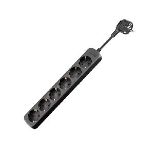 Goobay 96049 Steckdosenleiste 6-fach, 1,5 m, schwarz Kabellänge: 1.5 m