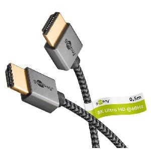 Goobay 75756 Slim Ultra High-Speed HDMI™-Kabel Kabellänge: 0.5 m