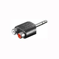 Goobay 11615 Cinch Adapter, stereo Buchse zu AUX Klinke 6,35 mm Stecker, Klinke 6,35 mm Buchse (3-Pi