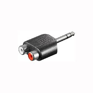 Goobay 11615 Cinch Adapter, stereo Buchse zu AUX Klinke 6,35 mm Stecker Anschluss, Typ: Klinke 6,35