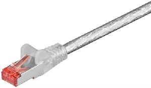 Goobay 93341 CAT 6 Patchkabel, S/FTP (PiMF), transparent VPE Bulk Mindestbestellmenge 1